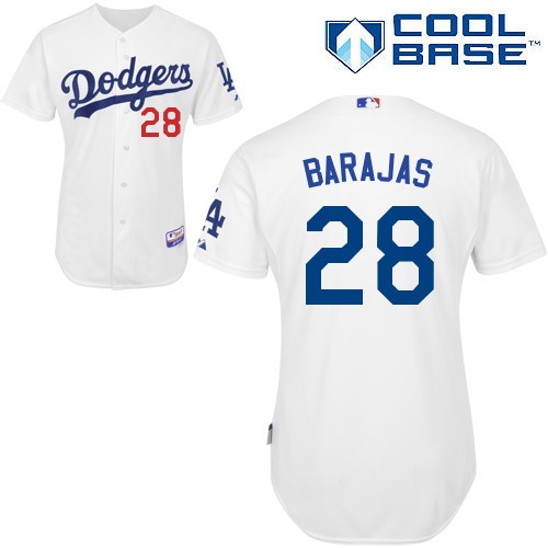 80% Discount Los Angeles Dodgers 28 Rod Barajas White Cool Base MLB Jersey Baseball MLB Jerseys